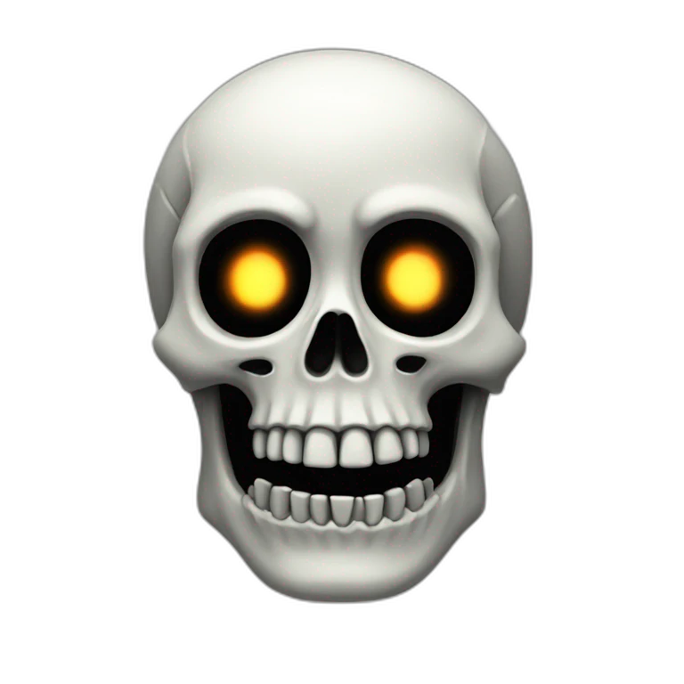 Skeleton with glowing eyes emoji