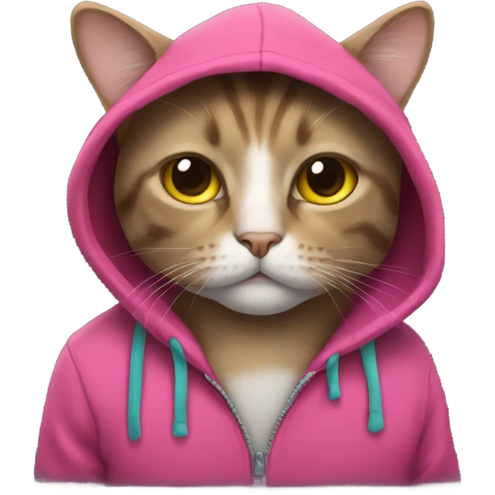 Cat wearing hoodie emoji