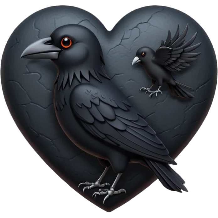 goth themed heart with a crow emoji
