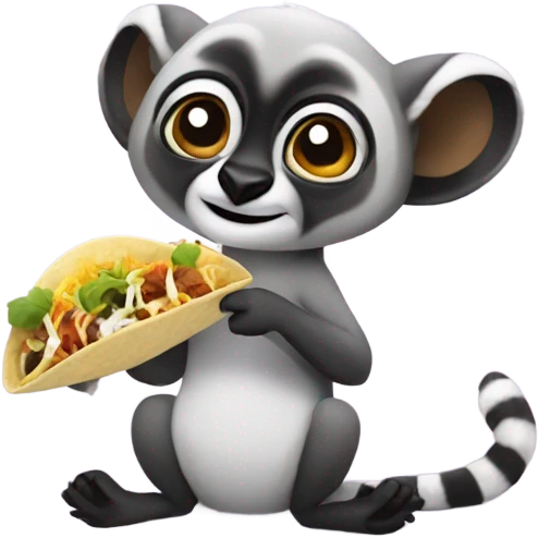 Lemur eating tacos emoji