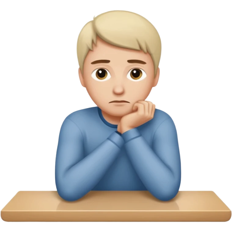 Caucasian sitting sad on counter emoji