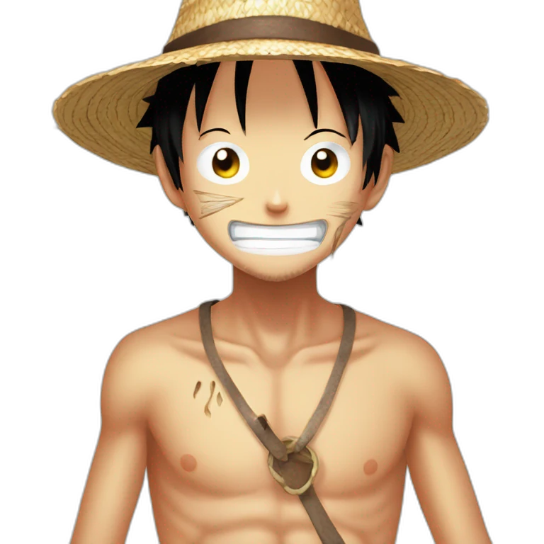 straw-hat luffy with his scar emoji