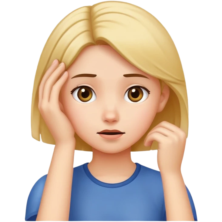 a girl scratching her head with her hand emoji