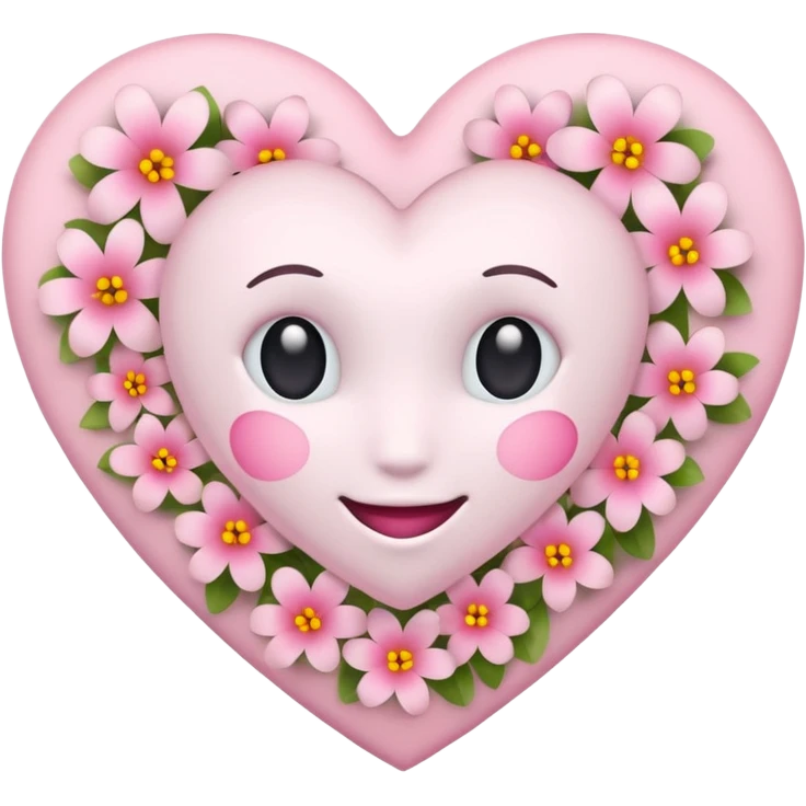 Emoji white heart with pink flowers emoji