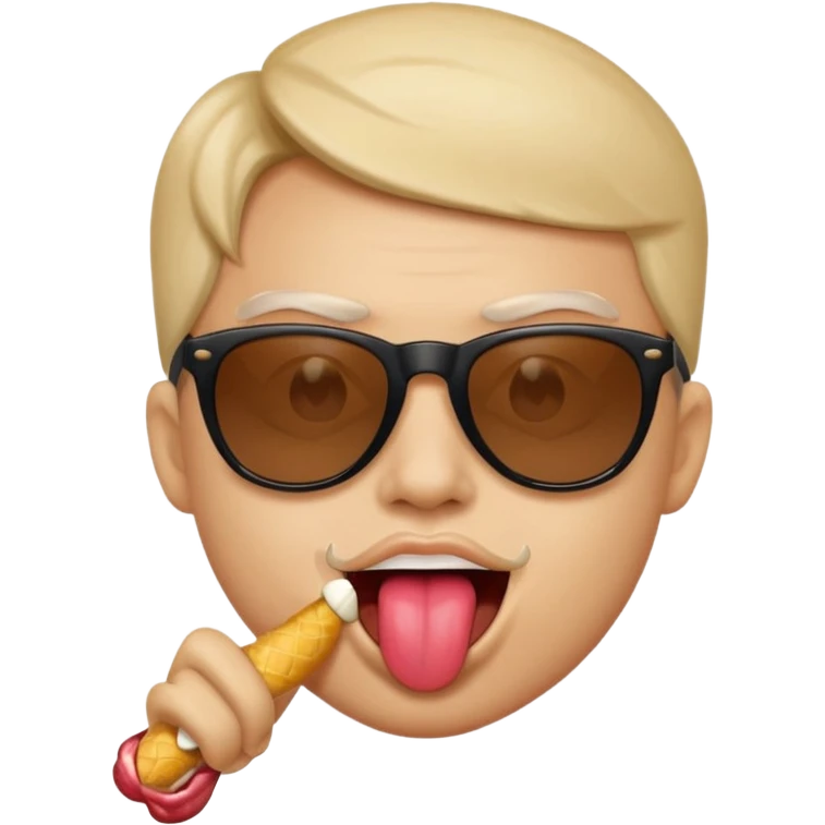 Tongue biting with sunglasses emoji