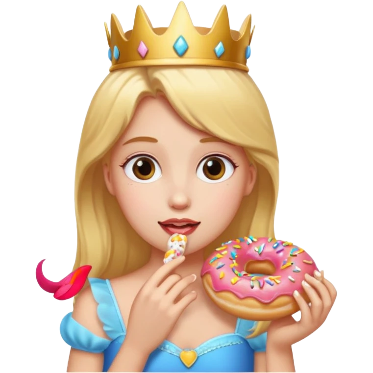 Princess eating donut emoji