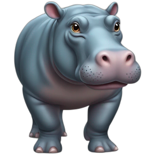 realistic hippo full body emoji