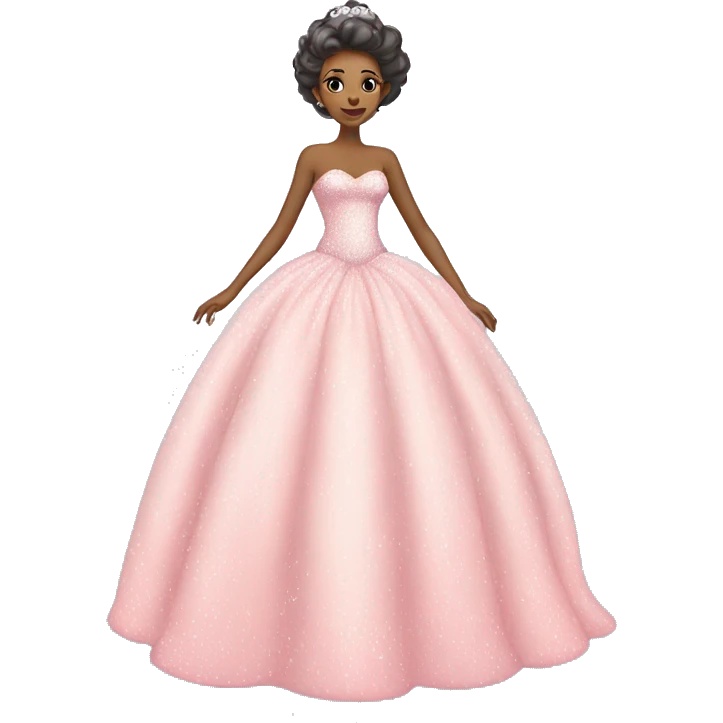 Pastel pink ball gown with sparkles emoji