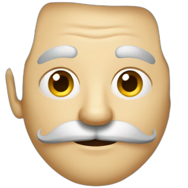 old russian man with moustache grey hair round face emoji