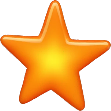 one plain neon orange star emoji