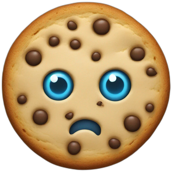 a cookie that shoots lasers from its eyes emoji