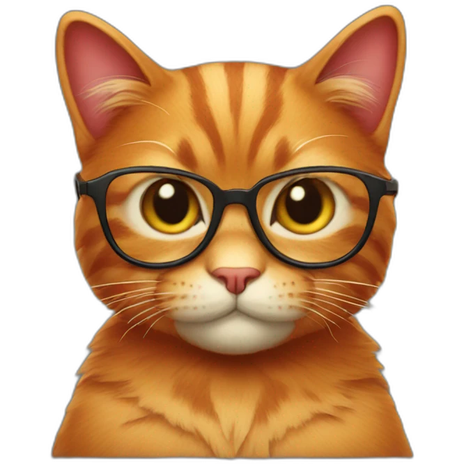 sitting red cat in glasses emoji