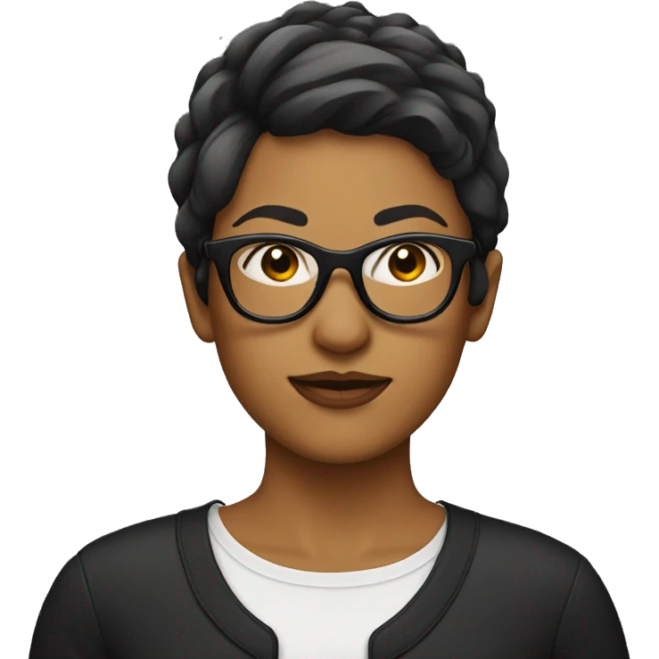 Women with undercut and Black Glases emoji