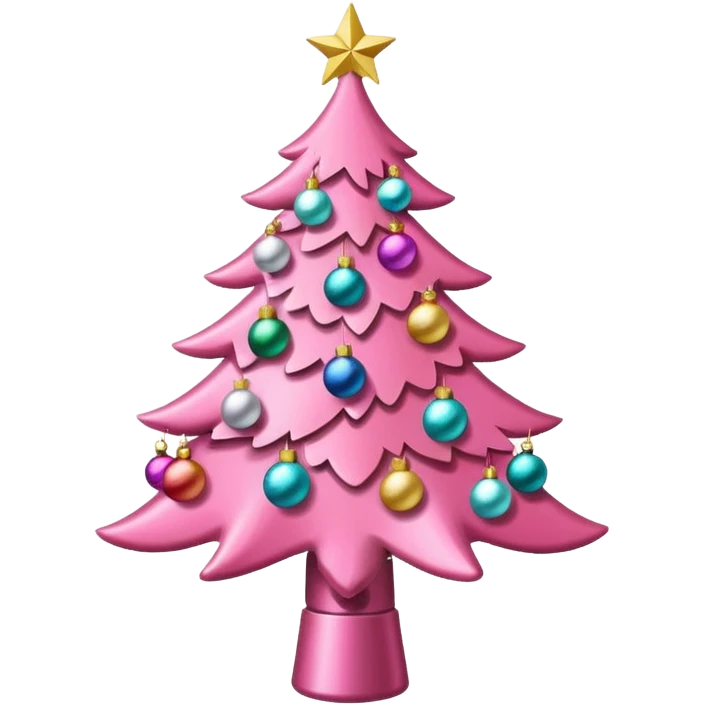 Pink Christmas tree emoji