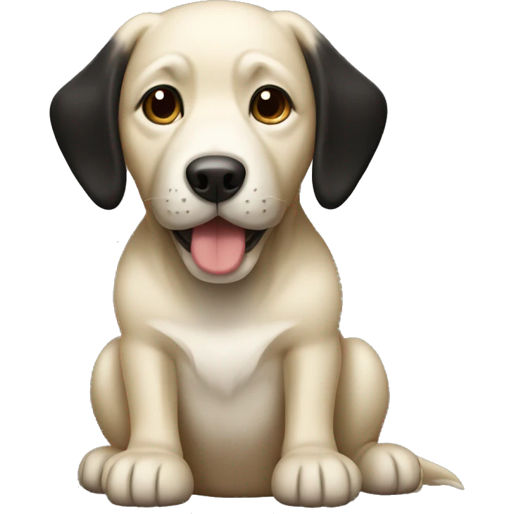 black and cream colored dog  emoji