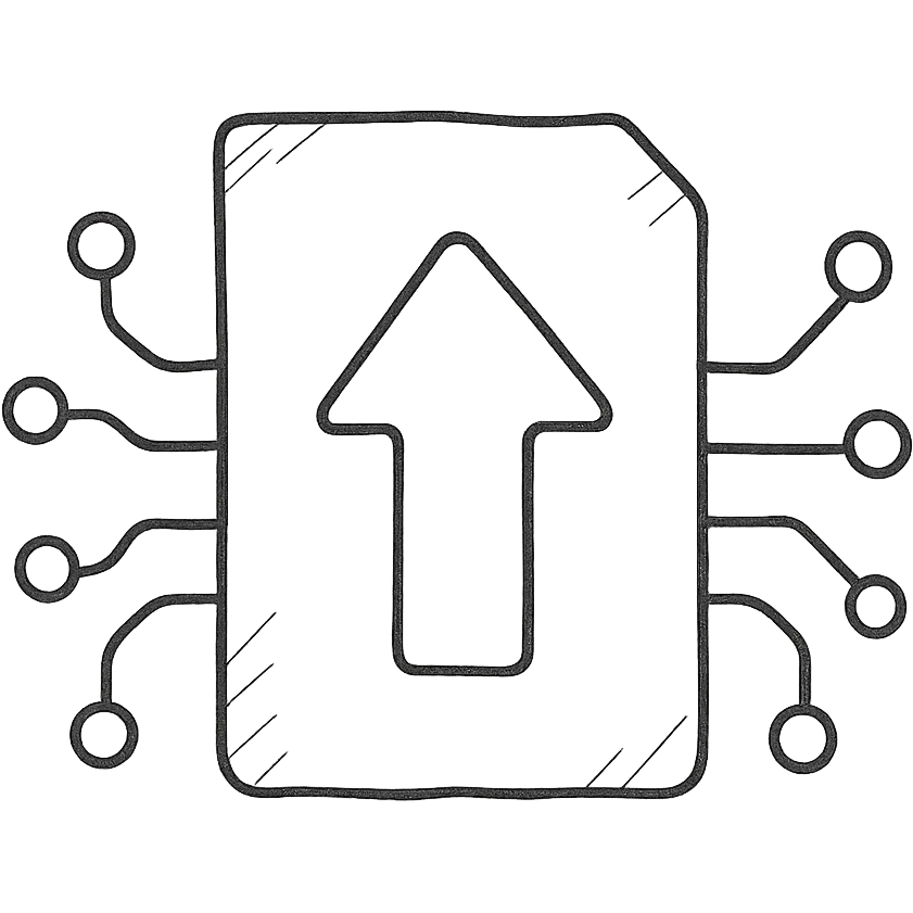 digitalization icon with circuit lines and digital nodes emoji