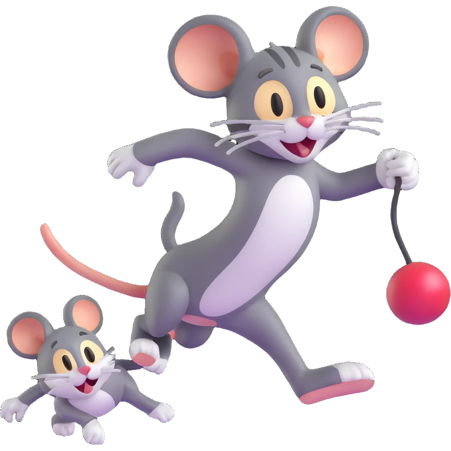 Tom cat chasing Jerry mouse emoji