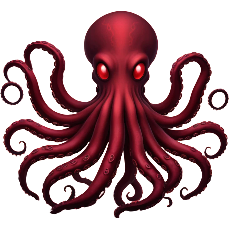 A giant shadow creature with spreading tentacles in a red stormy sky emoji
