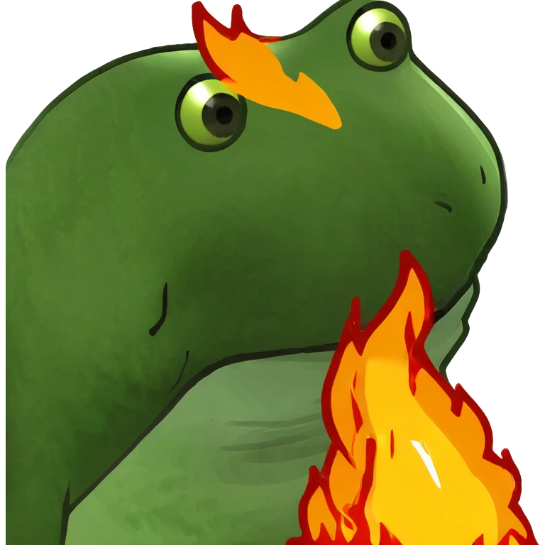 Frog on fire emoji