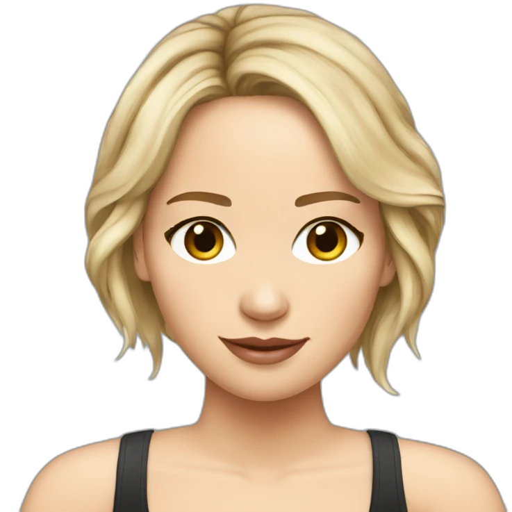 jennifer lawrence cartoon wearing tank top emoji