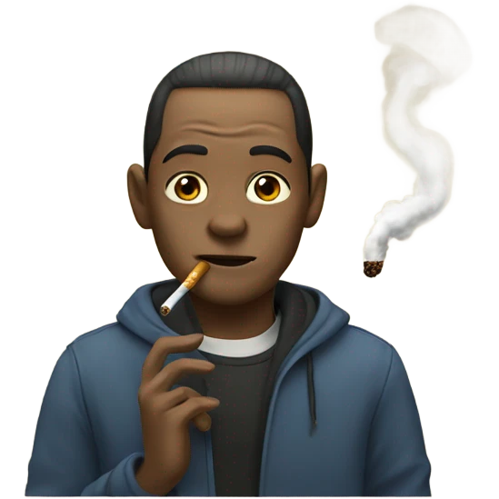 MOYAI smoking a cigarette  emoji