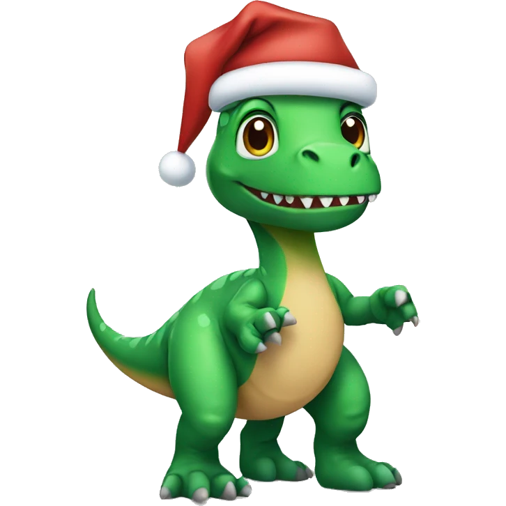 Dinosaur with christmas outfit emoji