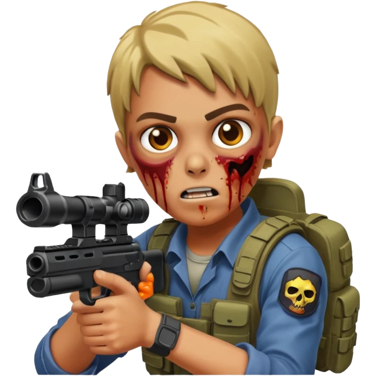 people Survivor shooting at zombie













 emoji