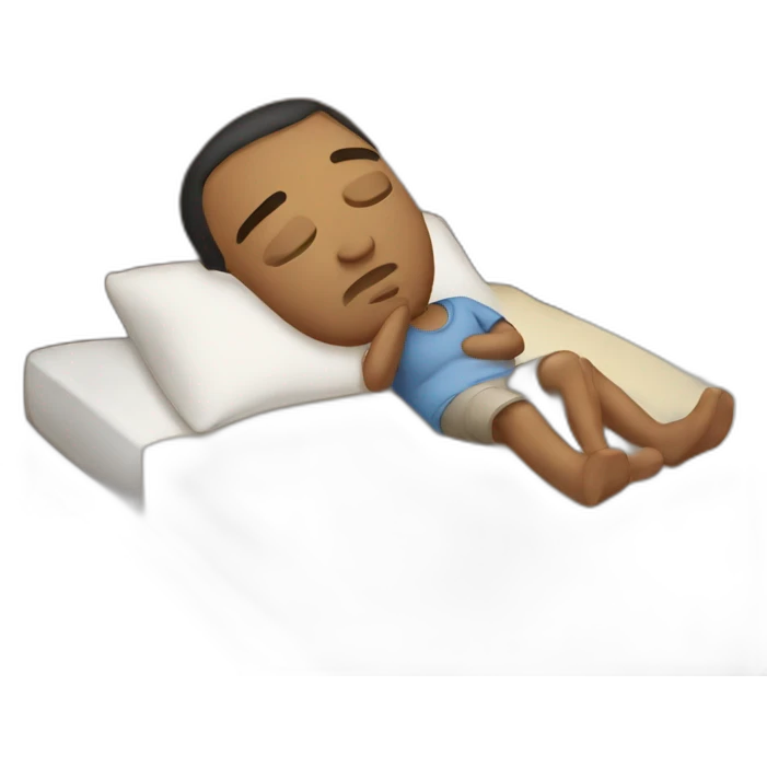 Lazy sleeping in the bed guy emoji