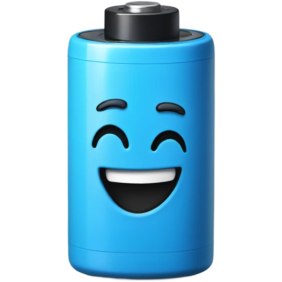 BLUE battery laughing emoji