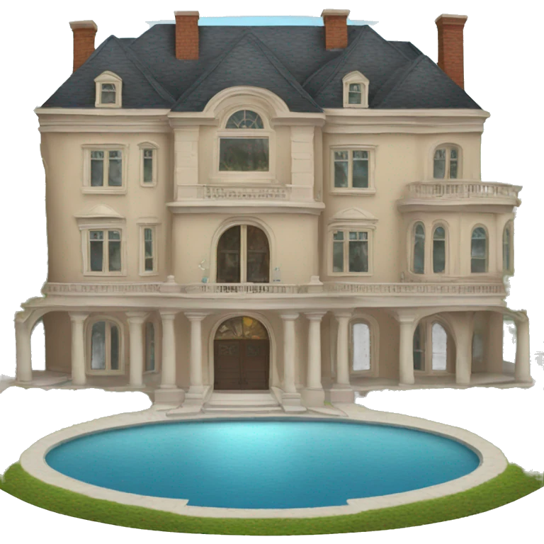 giant mansion with everything in the world emoji