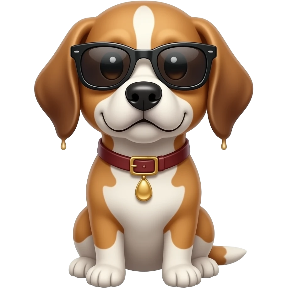 Make a dog with tough sunglasses that’s drippy emoji