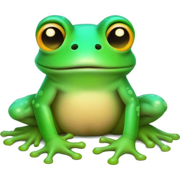 neon frog w little mushrooms emoji