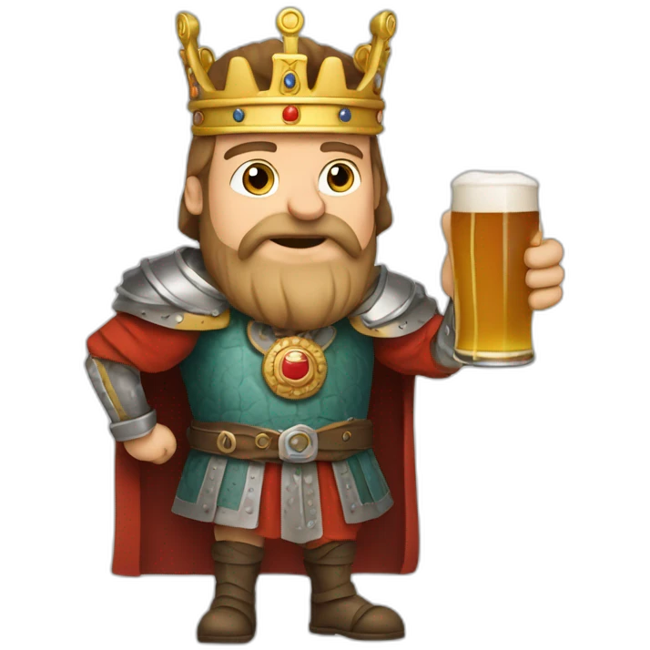 King Wilem Alexander with beer emoji