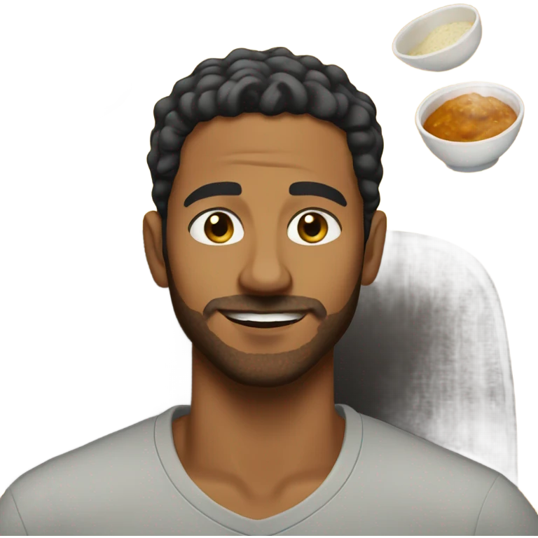 Brown man with curry  emoji