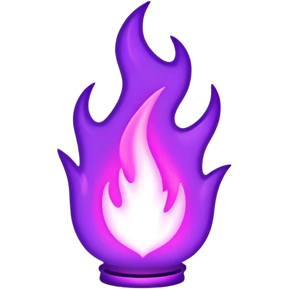 outline violet neon flame emoji