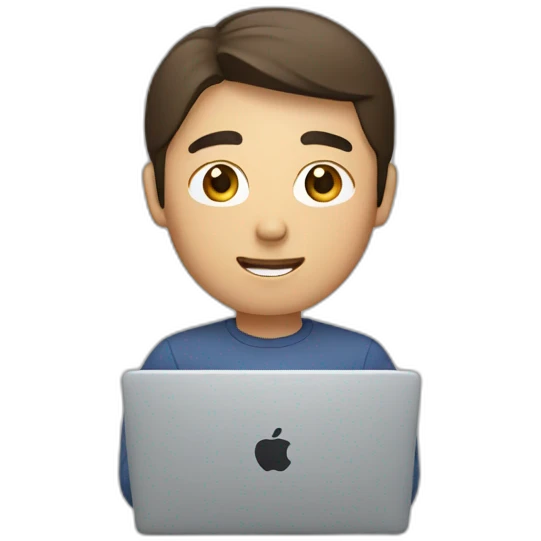 asian-man-with-brown-hair-working-with-macbook emoji