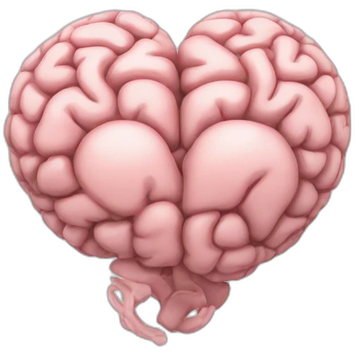 Brain in the shape of a heart emoji