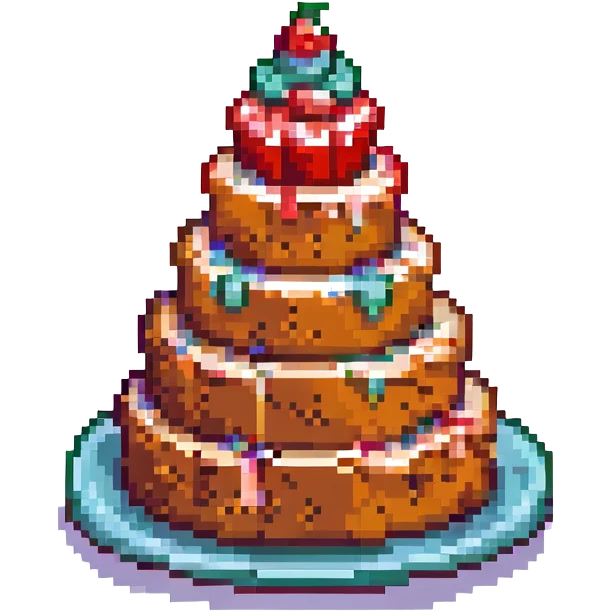 cake in pixel art style emoji