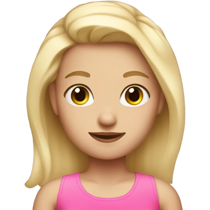 Blonde girl with pink strappleds top emoji