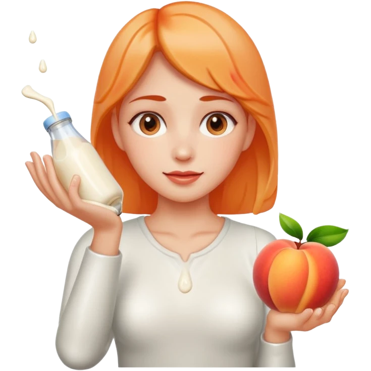milk dripping directly off palm of hand with 5 fingers and open peach emoji