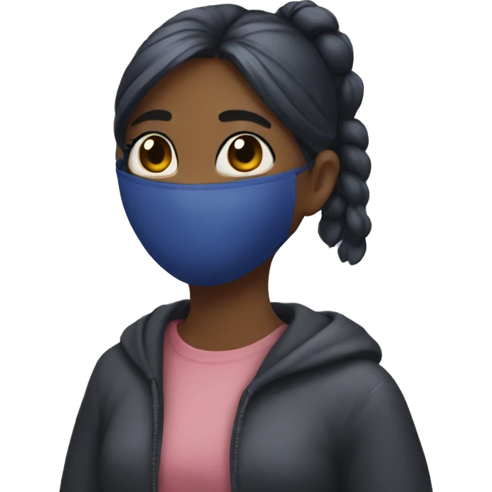 A girl whit Facebook mask emoji