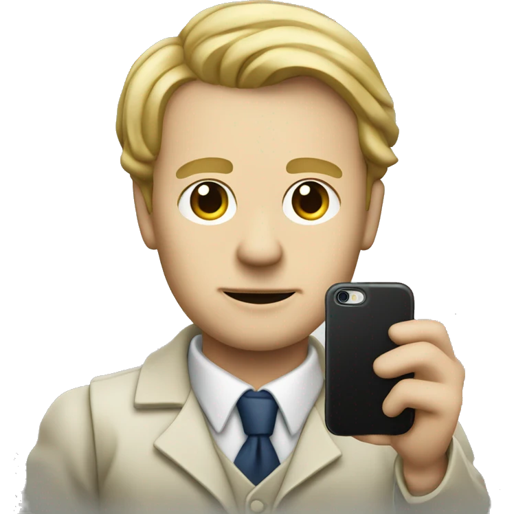 Johan Thorbecke making a photo with a smartphone emoji