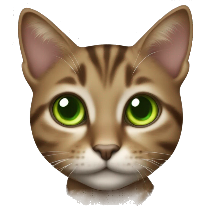 Realistic, green eye, brown tabby girly cat whole body emoji