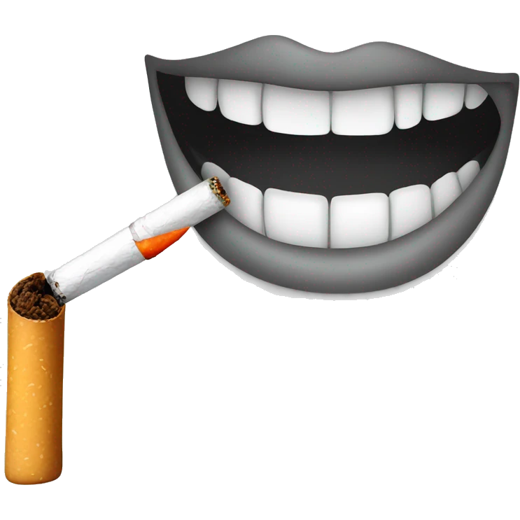 Mouth and a cigarette  emoji