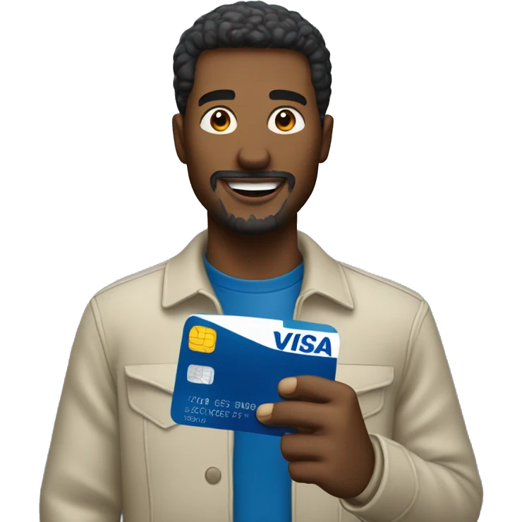 man using visa debit card  emoji