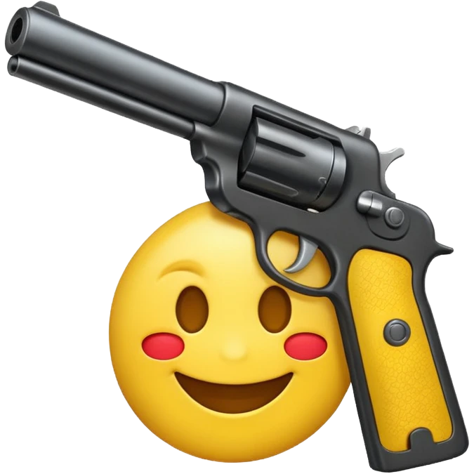 Smile emoji with a gun emoji