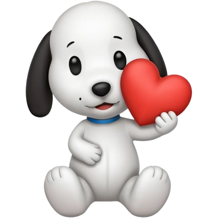 Snoopy holding heart  emoji