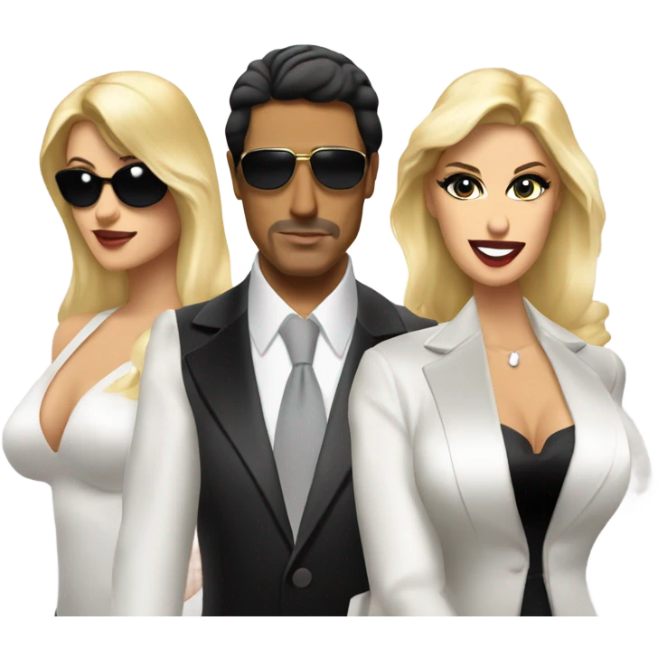 Tony Montana with 2 beautiful blondes emoji