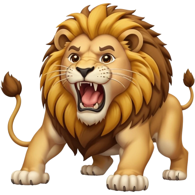Lion roaring at other animals  emoji