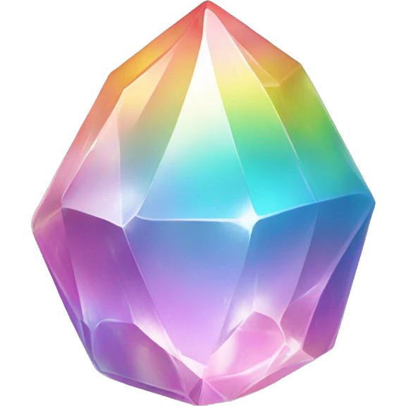 glossy Pastel iridescent rainbow crystal emoji